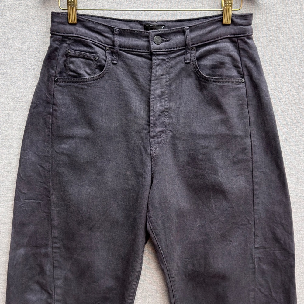 Mother The Half-Pipe Flood Jeans Faded Black High Rise Wide Leg Crop Size 29 - Picture 2 of 16